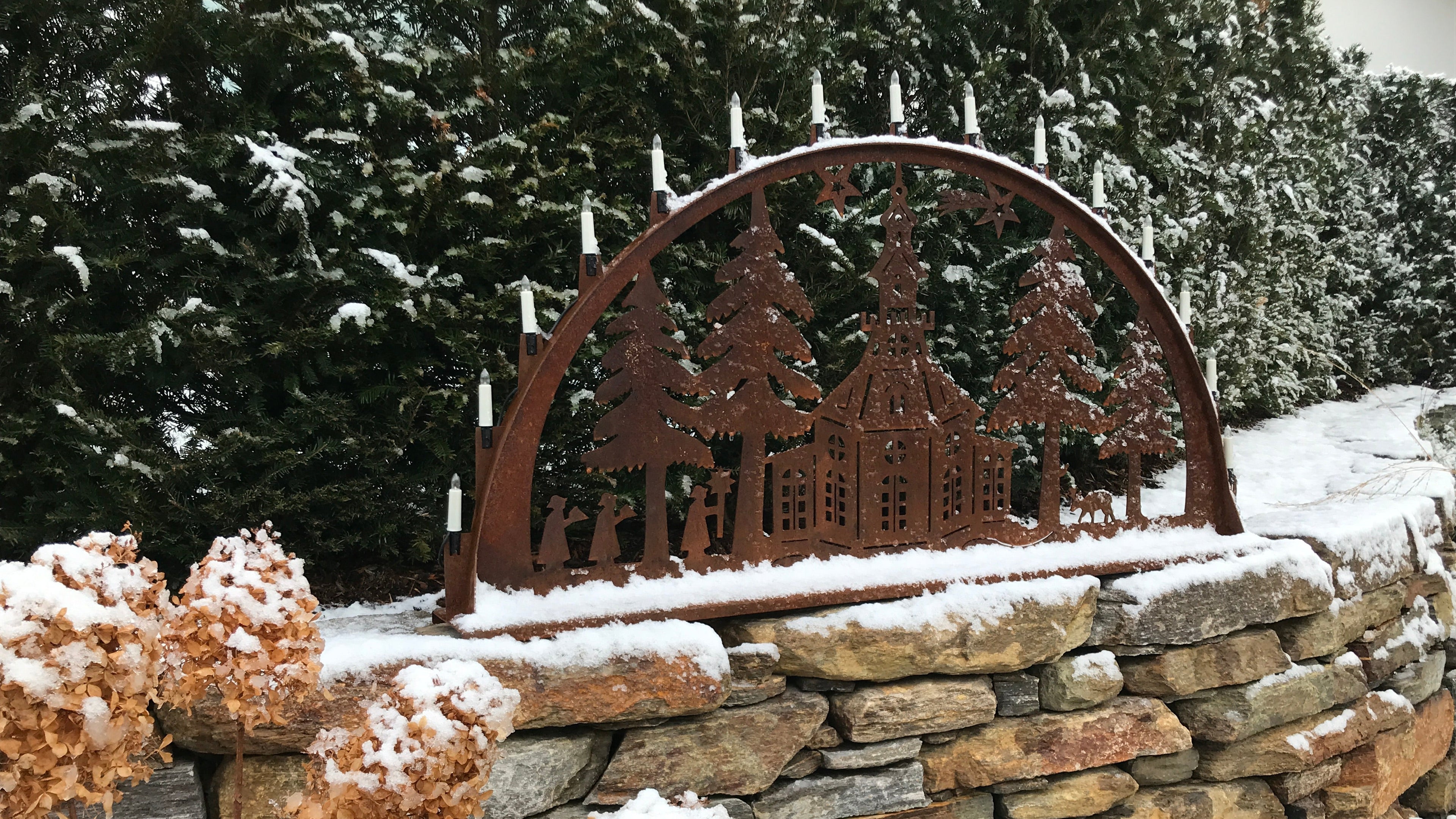 Schwibbogen_Corten_Edelrost_Seiffener_Kirche